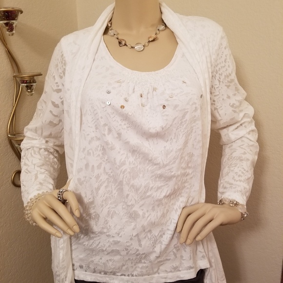 Chicos White Layered Look Top - Picture 3 of 8